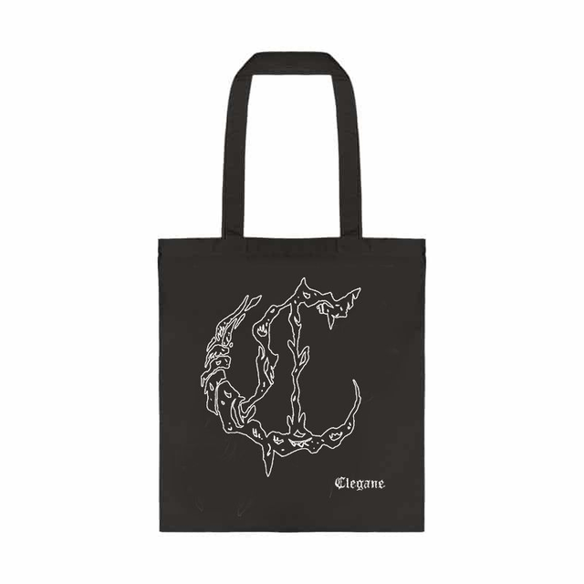 CLEGANE / TOTE BAG WHITE OF THE EYE BLACK (RECTO VERSO)